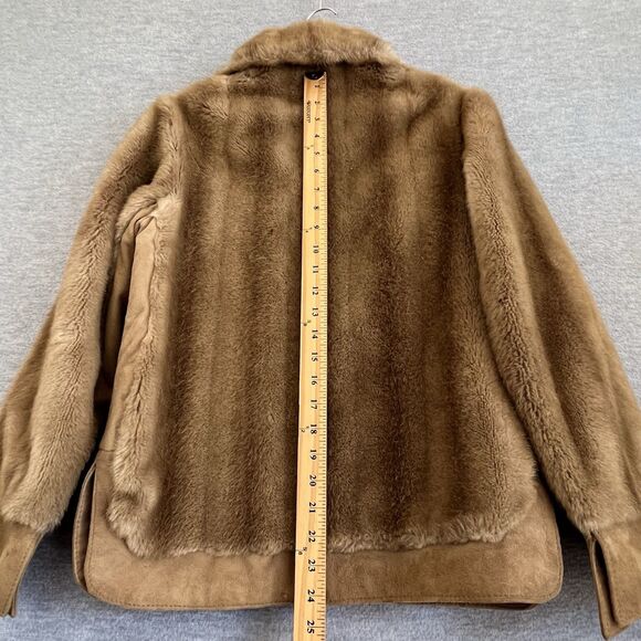 Tissavel France Faux Fur & Suede Coat S/M Luxury Old Money Chic England Vtg 70s - Picture 6 of 14